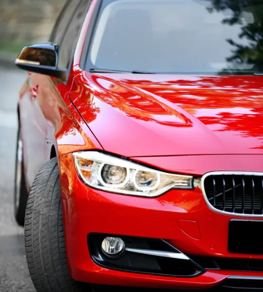 shiny red sports car