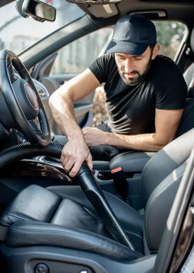 vacuuming a vehicle